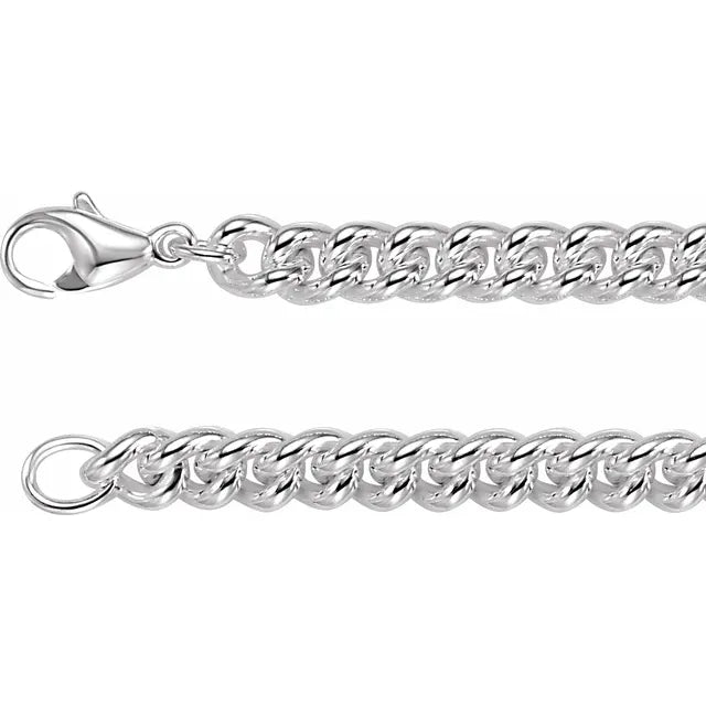 Sterling Silver 8 mm Curb Chain Bracelet